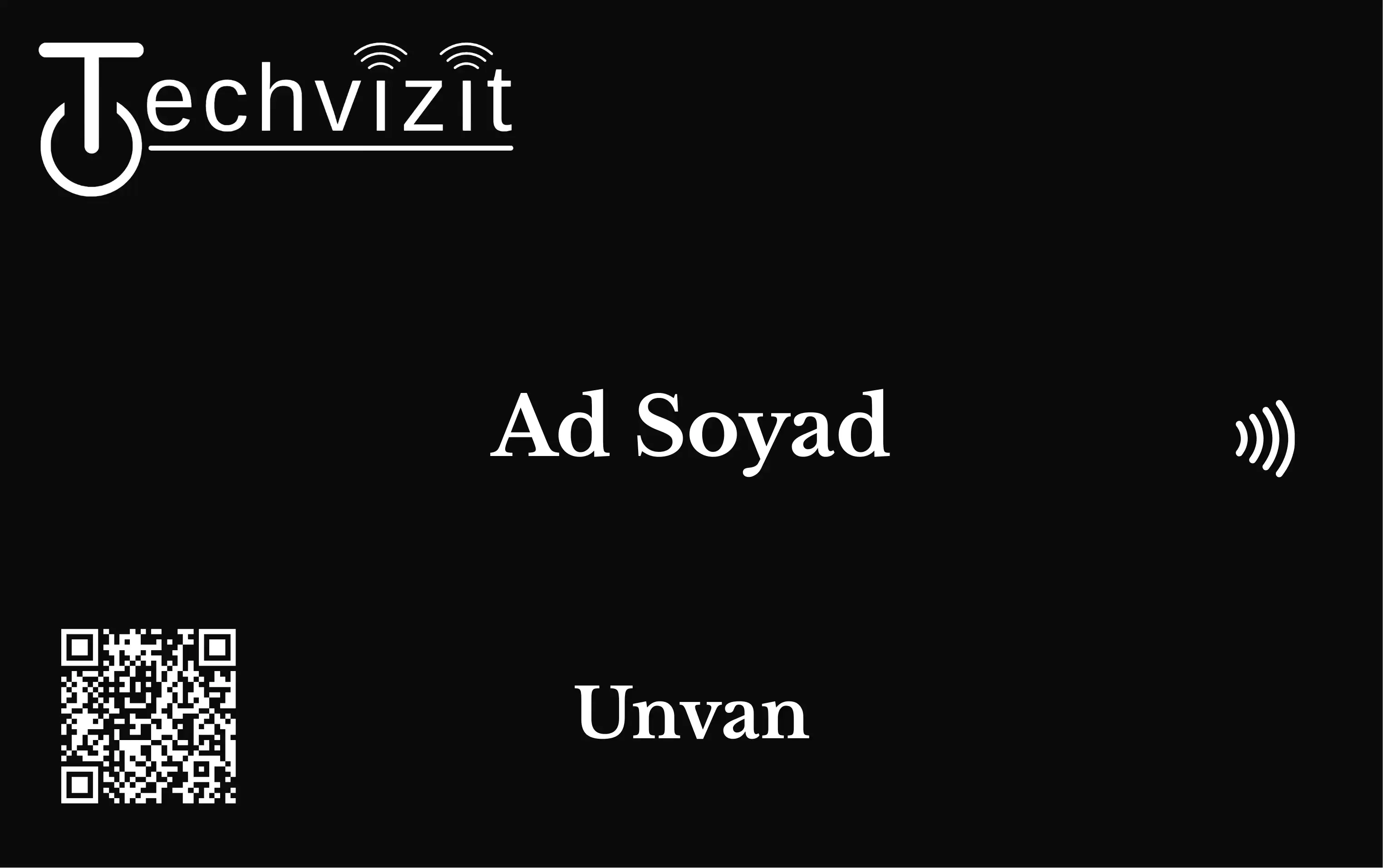 Siyah Dijital Kartvizit Arka